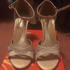 Gold glitter heels. Only worn once